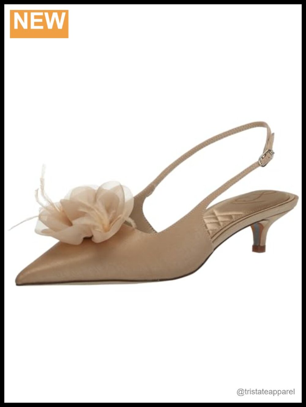 Sam Edelman Faye Slingback Kitten Heel Pointed Toe Fabric Pumps